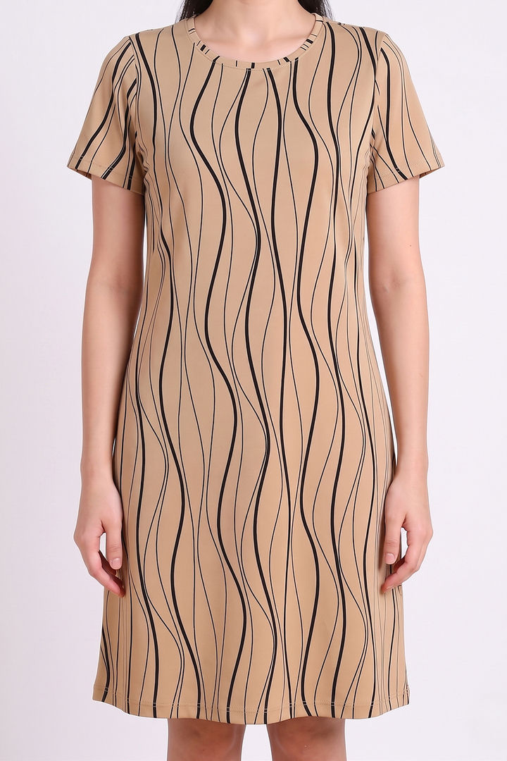 Zivame Knit Cotton Knee Length Nightdress - Warm Sand — image 5
